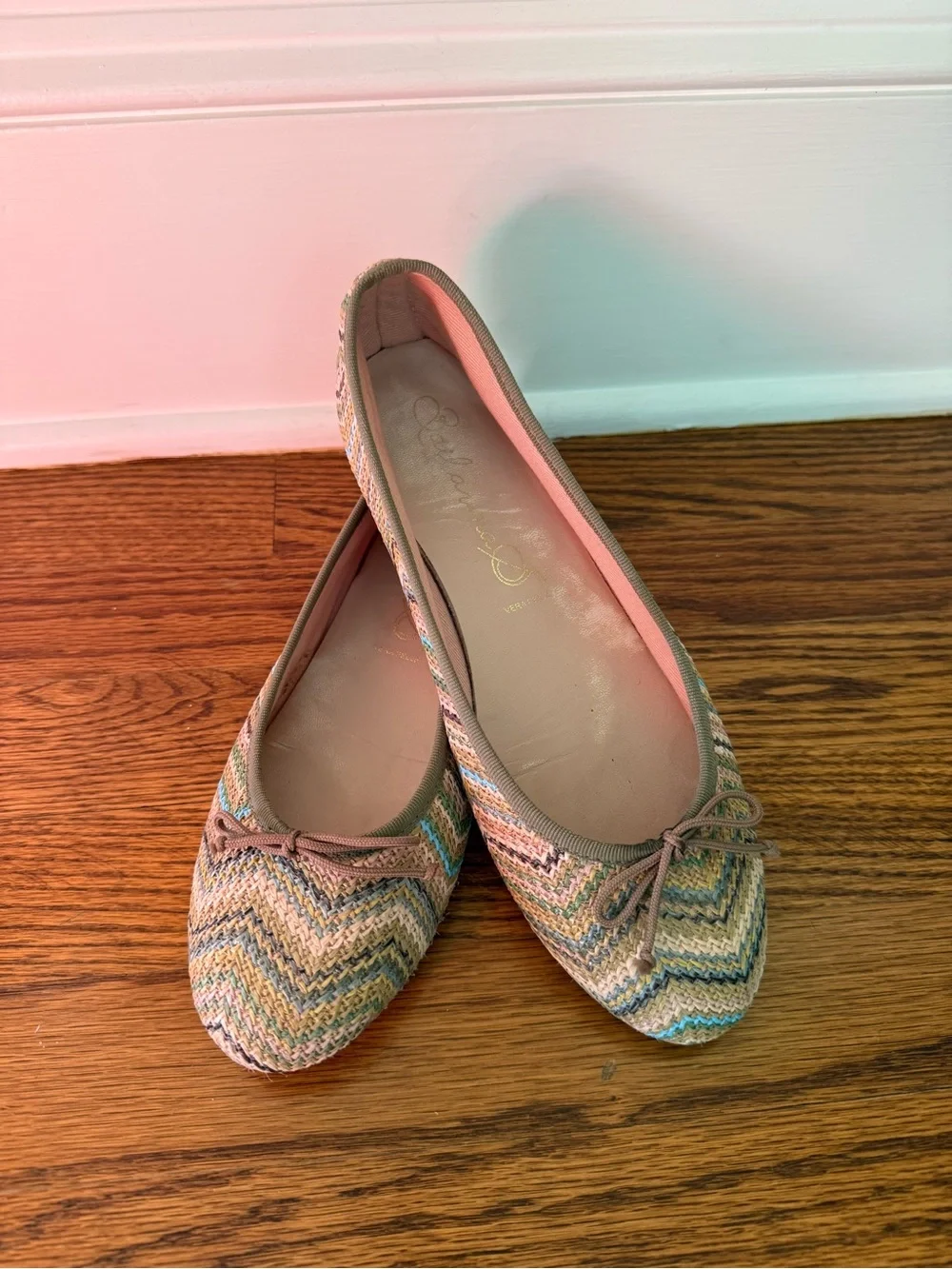 Woven Chevron Ballet Flats US 8W